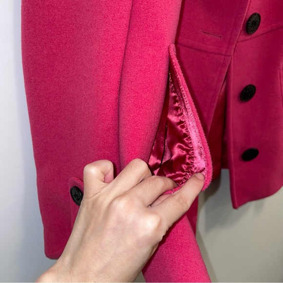 Express Hot Pink Wool Blend Peacoat Size XS - Picture 7 of 11